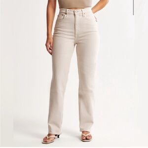 Abercrombie the 90s ultra high rise curve love Cream Women's Jeans in 28 short
